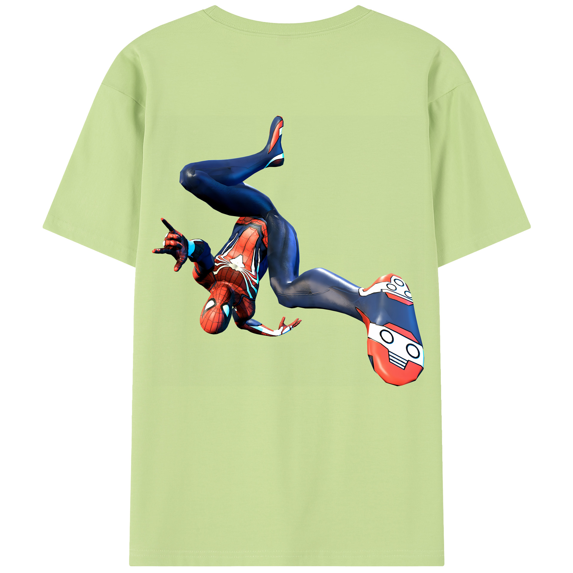 （画像用） Spider Man スパイダーマン 綿100％半袖Tシャツ（背面プリント）